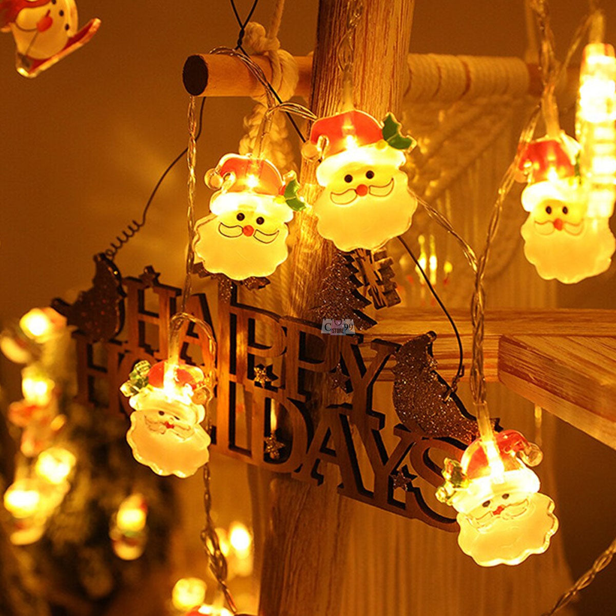 Luces De Navidad Cara Papá Noel