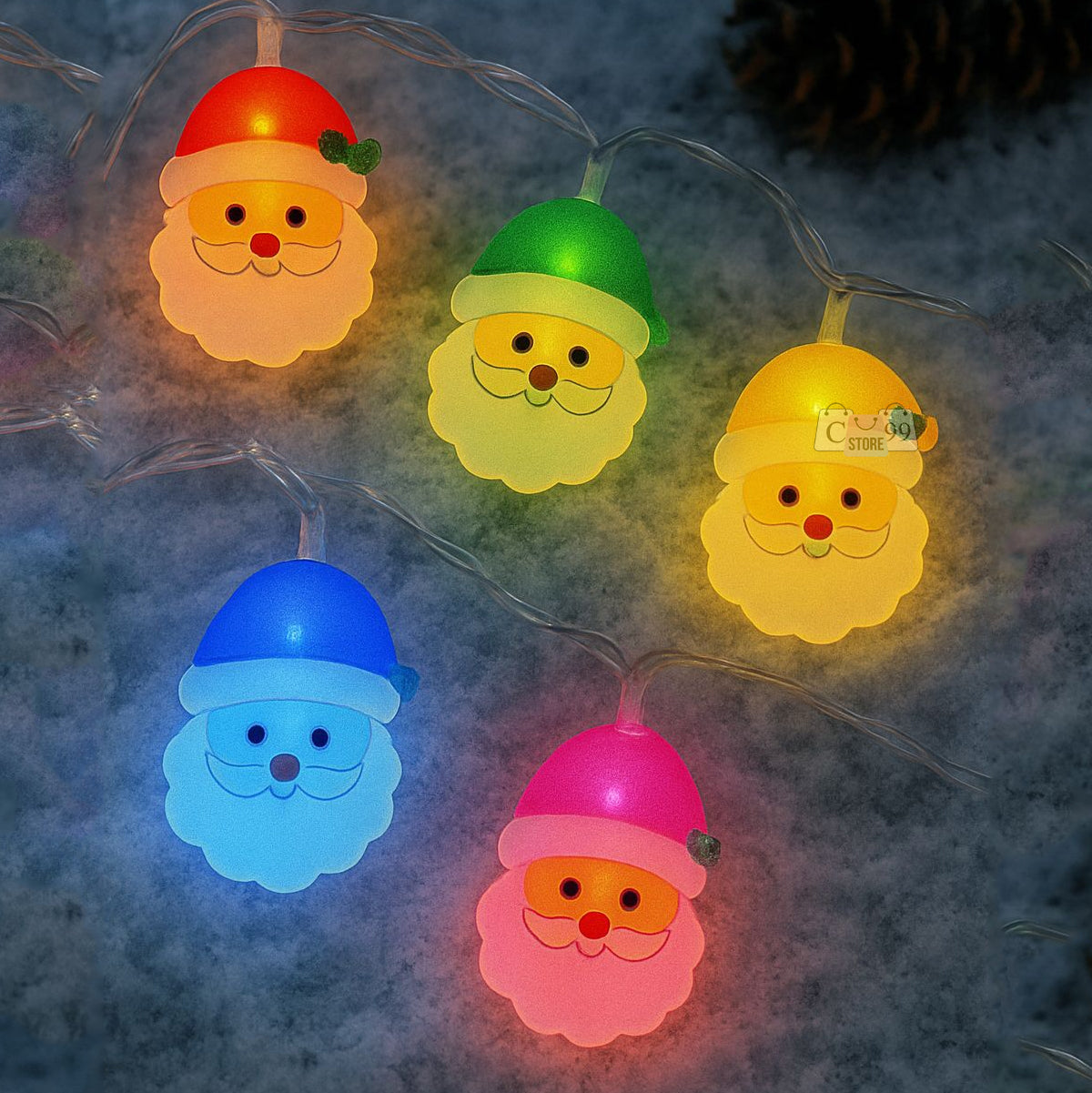 Luces De Navidad Cara Papá Noel